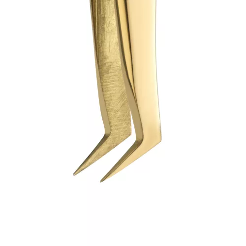 Volume szempilla csipesz, Lovesty bordázott, golden bronze