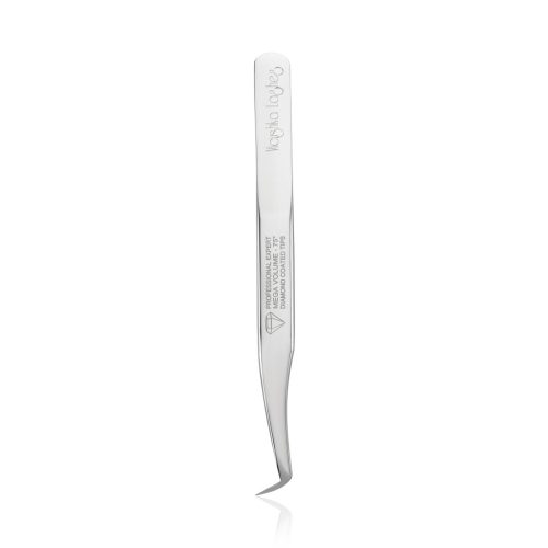 Szempilla csipesz, Mega Volume Diamond Duck Slim 75°, Vicushka Lashes, silver