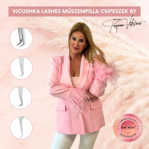Szempilla csipesz, Professional Volume 6mm 75°, Vicushka Lashes, silver